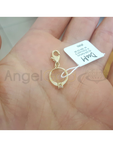 ZŁOTY CHARMS PIERŚCIONEK Z CYRKONIĄ PR. 585