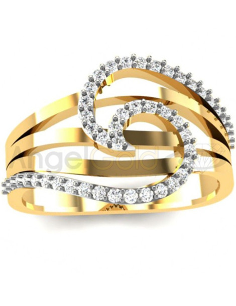 ZŁOTY PIERŚCIONEK ZARĘCZYNOWY FALE PR. 585