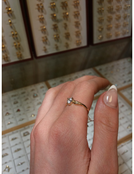 ZŁOTY PIERŚCIONEK ZARĘCZYNOWY SERCE ZE SKRZYDŁAMI PR. 585