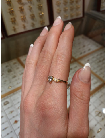 ZŁOTY PIERŚCIONEK ZARĘCZYNOWY SERCE ZE SKRZYDŁAMI PR. 585