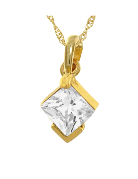 ZŁOTY WISIOREK W KWADRATOWĄ CYRKONIĄ PR. 585