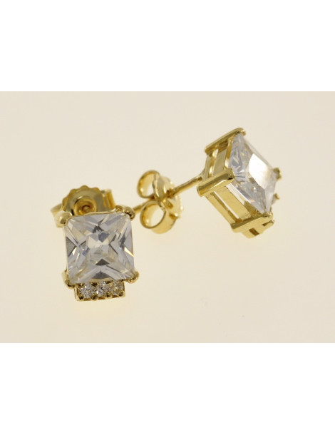 ZŁOTY KOMPLET Z KWADRATOWYMI CYRKONIAMI PR. 585