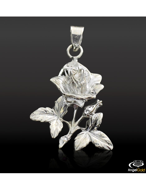 SREBRNY WISIOREK RÓŻA Z RÓŻOWYMI CYRKONIAMI PR. 925