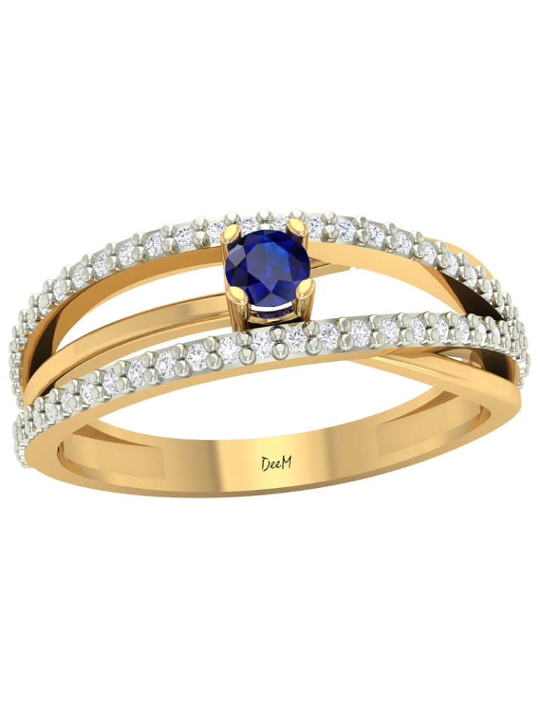 ZŁOTY PIERŚCIONEK ZARĘCZYNOWY Z SZAFIREM PR. 585