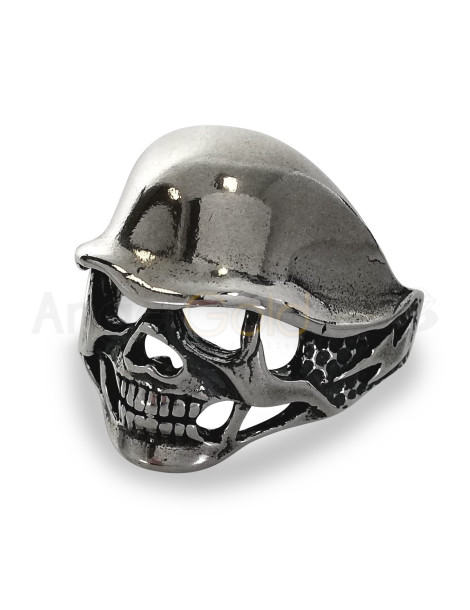 SREBRNY PIERŚCIEŃ Z CZASZKĄ PRÓBA 925