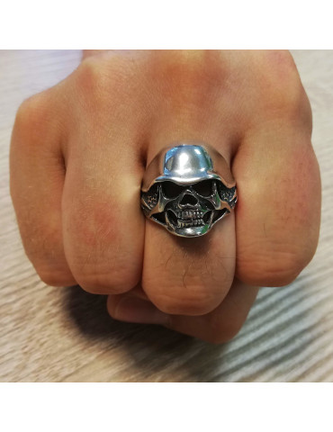 SREBRNY PIERŚCIEŃ Z CZASZKĄ PRÓBA 925