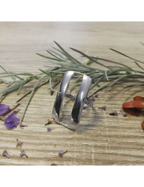 SREBRNY PIERŚCIONEK PROSTOKĄT GŁADKI PR. 925