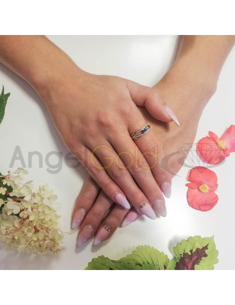 ZŁOTY PIERŚCIONEK ZARĘCZYNOWY Z SZAFIREM PR. 585