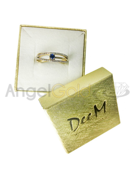 ZŁOTY PIERŚCIONEK ZARĘCZYNOWY Z SZAFIREM PR. 585