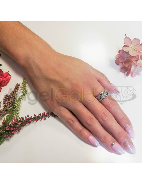 ZŁOTY PIERŚCIONEK OZDOBNY SZEROKI PR. 585