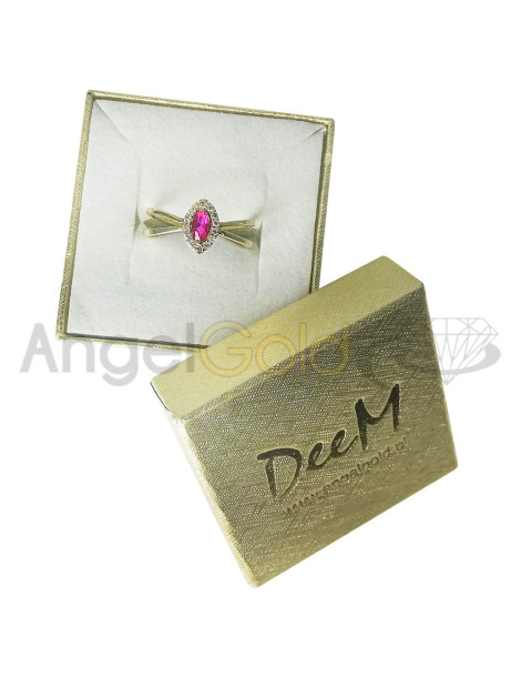 ZŁOTY PIERŚCIONEK ZARĘCZYNOWY Z RUBINEM PR. 585