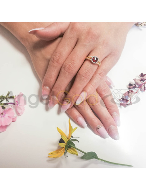 ZŁOTY PIERŚCIONEK ZARĘCZYNOWY Z CYRKONIAMI PR. 585