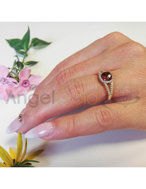 ZŁOTY PIERŚCIONEK ZARĘCZYNOWY Z CYRKONIAMI PR. 585