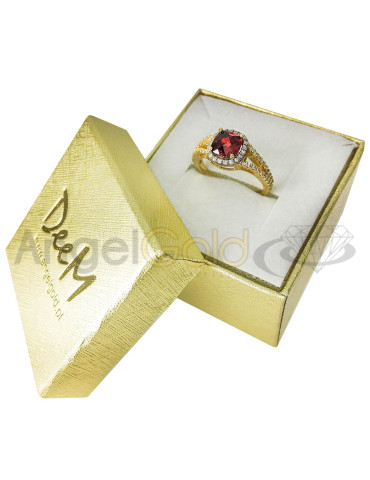 ZŁOTY PIERŚCIONEK ZARĘCZYNOWY Z CYRKONIAMI PR. 585