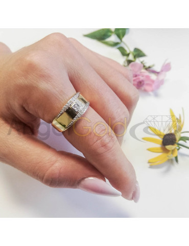 ZŁOTY PIERŚCIONEK OZDOBNY OKAZAŁY OWALNY PR. 585