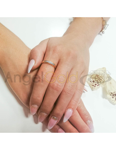 Złoty pierścionek zaokrąglony próba 585