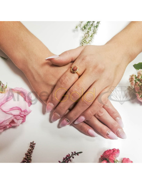 ZŁOTY PIERŚCIONEK ZARĘCZYNOWY Z PIASKIEM PUSTYNI PR. 585