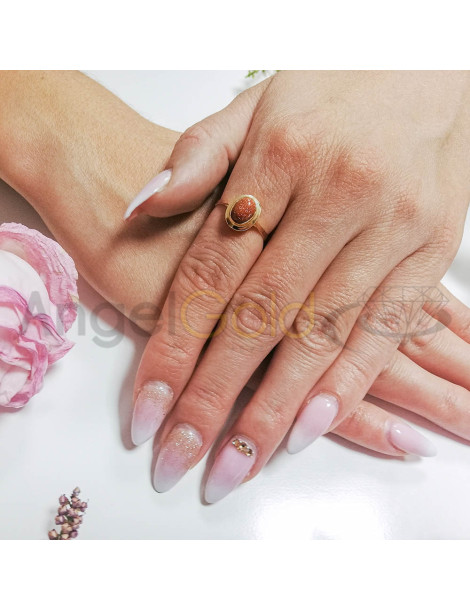 ZŁOTY PIERŚCIONEK ZARĘCZYNOWY Z PIASKIEM PUSTYNI PR. 585