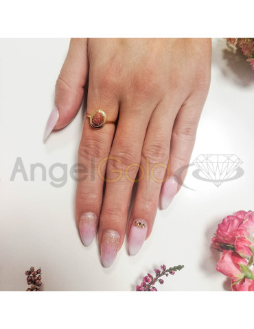 ZŁOTY PIERŚCIONEK ZARĘCZYNOWY Z PIASKIEM PUSTYNI PR. 585