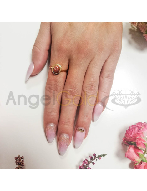 ZŁOTY PIERŚCIONEK ZARĘCZYNOWY Z PIASKIEM PUSTYNI PR. 585