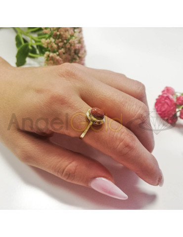 ZŁOTY PIERŚCIONEK ZARĘCZYNOWY Z PIASKIEM PUSTYNI PR. 585