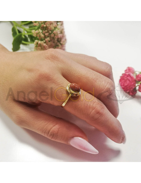 ZŁOTY PIERŚCIONEK ZARĘCZYNOWY Z PIASKIEM PUSTYNI PR. 585