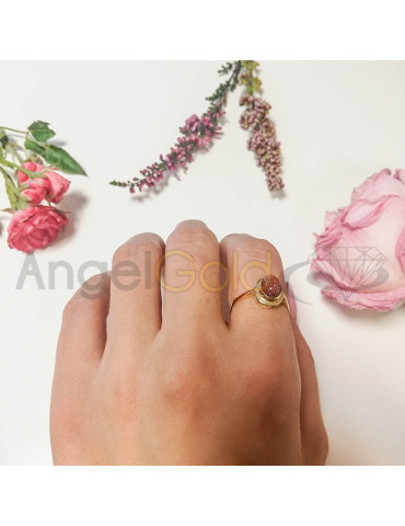 ZŁOTY PIERŚCIONEK ZARĘCZYNOWY Z PIASKIEM PUSTYNI PR. 585