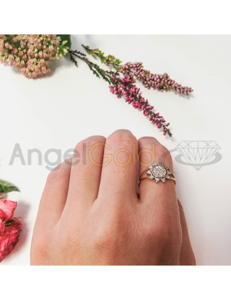 ZŁOTY PIERŚCIONEK SŁONECZNIK PR. 585