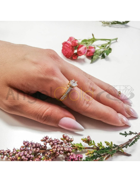 ZŁOTY PIERŚCIONEK ZARĘCZYNOWY PR. 585