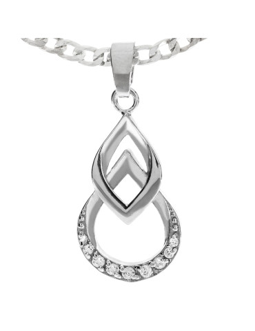 SREBRNY WISIOREK PRZESTRZENNY Z CYRKONIAMI PR. 925