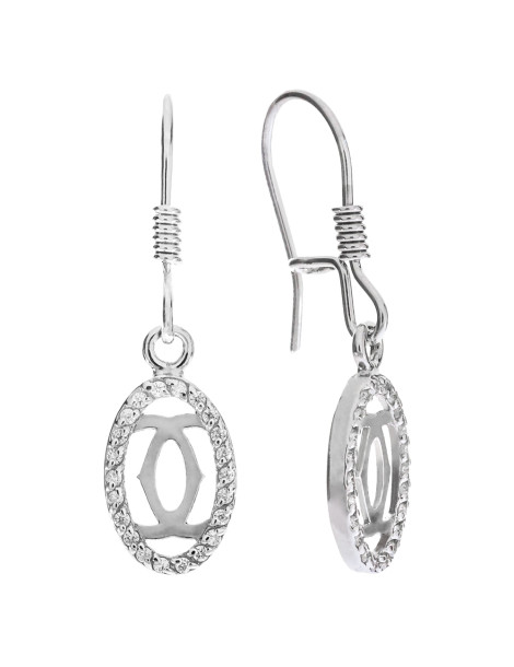 SREBRNY KOMPLET PRZESTRZENNY Z CYRKONIAMI PR. 925