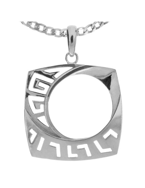 SREBRNY WISIOREK KWADRATOWY WZÓR GRECKI PR. 925