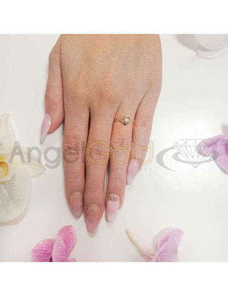 DELIKATNY PIERŚCIONEK ZARĘCZYNOWY ZE ZŁOTA PRÓBY 585