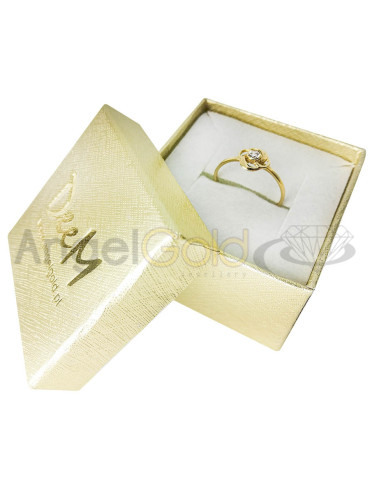 DELIKATNY PIERŚCIONEK ZARĘCZYNOWY ZE ZŁOTA PRÓBY 585