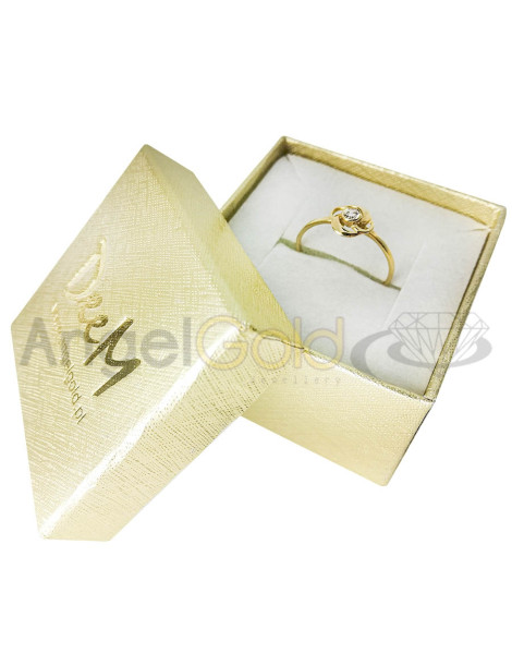 DELIKATNY PIERŚCIONEK ZARĘCZYNOWY ZE ZŁOTA PRÓBY 585