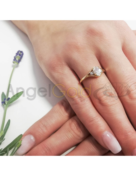 ZŁOTY PIERŚCIONEK OZDOBNY OKAZAŁY OWALNY PR. 585