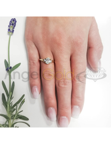 ZŁOTY PIERŚCIONEK OZDOBNY OKAZAŁY OWALNY PR. 585