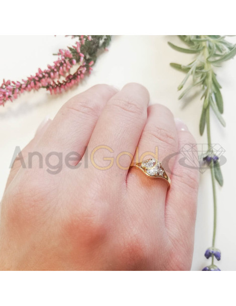 ZŁOTY PIERŚCIONEK OZDOBNY OKAZAŁY OWALNY PR. 585