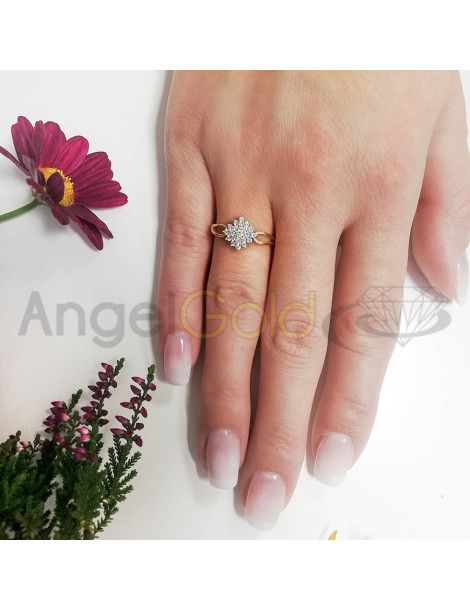 ZŁOTY PIERŚCIONEK ZARĘCZYNOWY KWIAT PR. 585