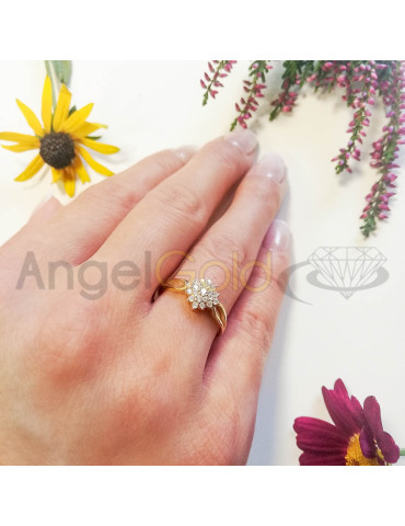 ZŁOTY PIERŚCIONEK ZARĘCZYNOWY KWIAT PR. 585