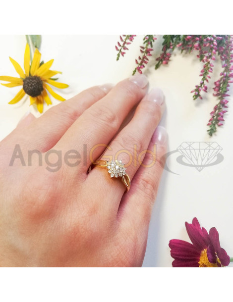 ZŁOTY PIERŚCIONEK ZARĘCZYNOWY KWIAT PR. 585