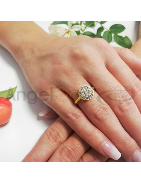 ZŁOTY PIERŚCIONEK OKRĄGŁY Z GWIAZDĄ PR. 585