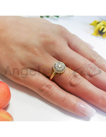 ZŁOTY PIERŚCIONEK OKRĄGŁY Z GWIAZDĄ PR. 585