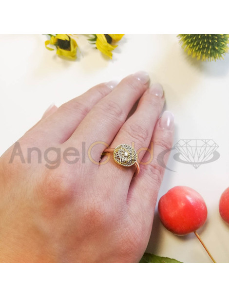 ZŁOTY PIERŚCIONEK OKRĄGŁY Z GWIAZDĄ PR. 585