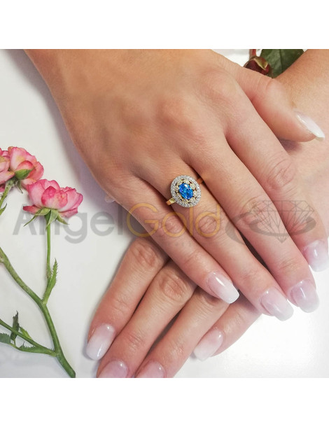 ZŁOTY PIERŚCIONEK OZDOBNY OKAZAŁY OWALNY PR. 585