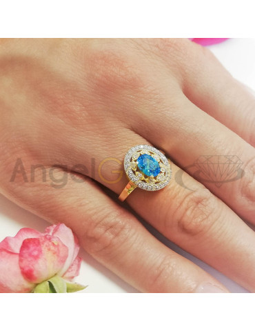 ZŁOTY PIERŚCIONEK OZDOBNY OKAZAŁY OWALNY PR. 585