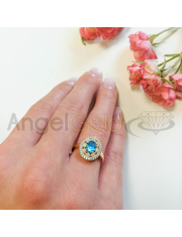 ZŁOTY PIERŚCIONEK OZDOBNY OKAZAŁY OWALNY PR. 585