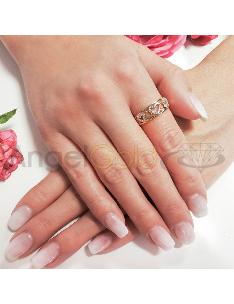 Złoty pierścionek zaręczynowy SERDUSZKA pr. 585