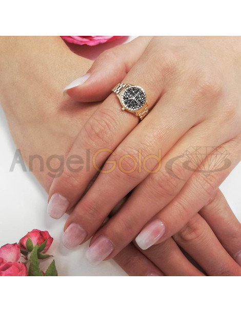 ZŁOTY PIERŚCIONEK ZEGAREK PR. 585