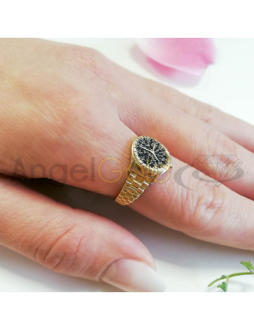 ZŁOTY PIERŚCIONEK ZEGAREK PR. 585